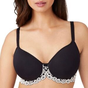 Wacoal 40D Embrace Lace T-shirt Bra Lined Foam Cups 853191 Black